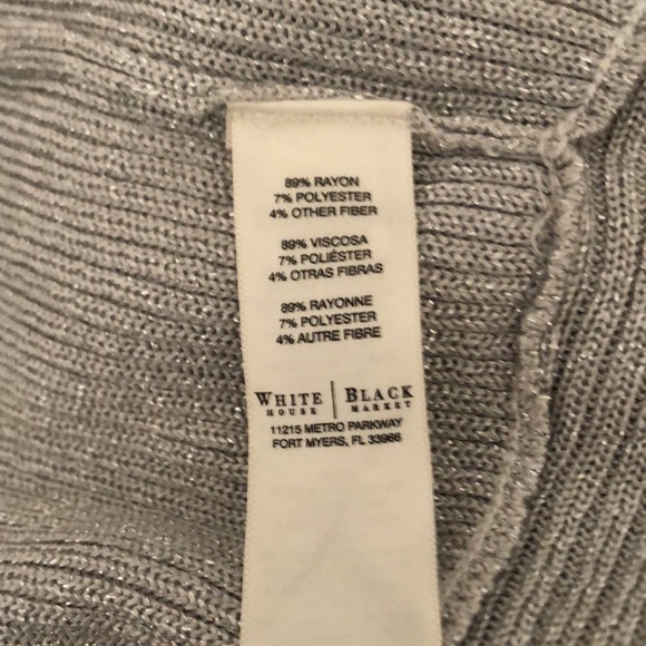 White House Black market silver metallic long sleeve cardigan. - Picture 14 of 14
